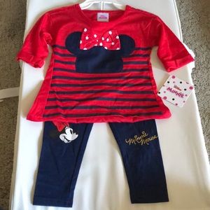 Minnie Mouse Disney Jr Matching Set Baby Girl 18M